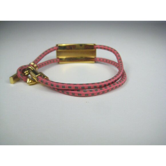 Juicy Couture Pink Goldtone Bracelet Adjustable Cord WORN - Picture 3 of 11